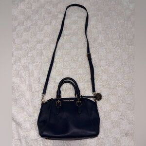 Michael Kors Ciara Medium Saffiano Leather Satchel in True Navy